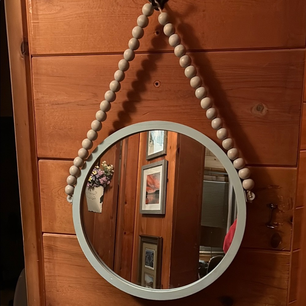 Beaded Hanging Wall Mirror - Home Wall Decor